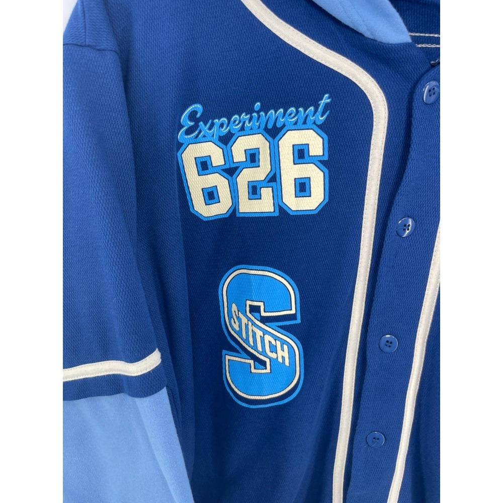 Disney Stitch Hoodie Baseball Jersey Twofer Experiment 626 Unisex XL Freeze - Picture 8 of 13